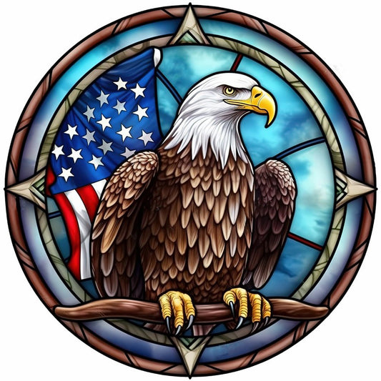 Diamond Painting - Full Round / Square  - Stained Glass Eagle