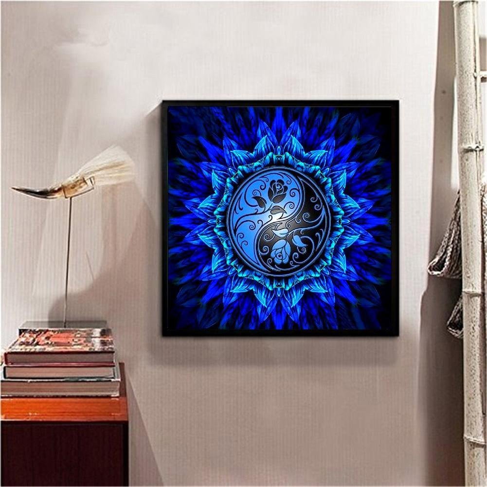 Diamond Painting - Full Round - Blue Rose YinYang