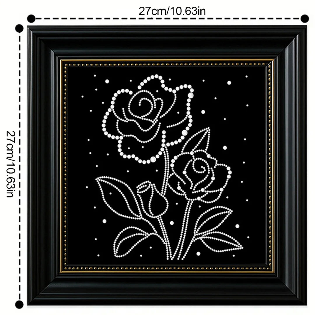 DIY Pearl Painting With Frame - Handmade Self-Adhesive Pearls - Flowers (27*27cm)