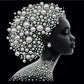 DIY Pearl Painting With Frame - Handmade Self-Adhesive Pearls - Lady (30*30cm) C