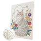 DIY Pearl Painting With Frame - Handmade Self-Adhesive Pearls - White Cat (30*40cm)