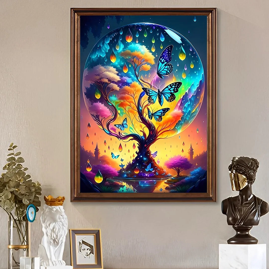 Diamond Painting - Full Round / Square - Butterfly Tree