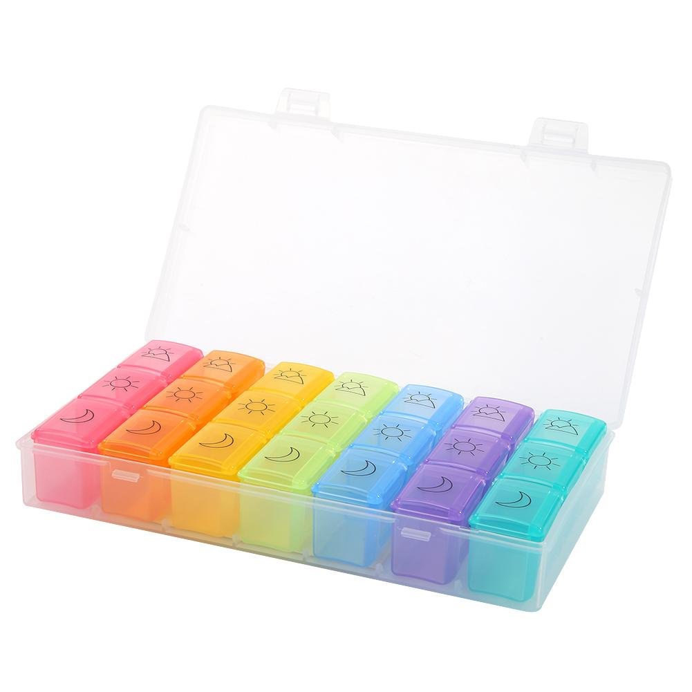 21 Grid 7 Days Weekly Pill Case Medicine Tablet Dispenser Pill Box Splitter