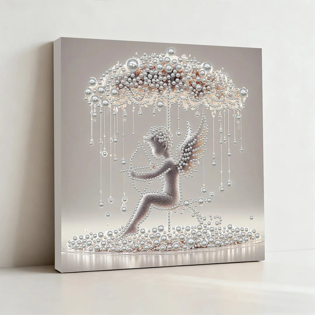 DIY Pearl Painting With Frame - Handmade Self-Adhesive Pearls - Lady (30*30cm) L