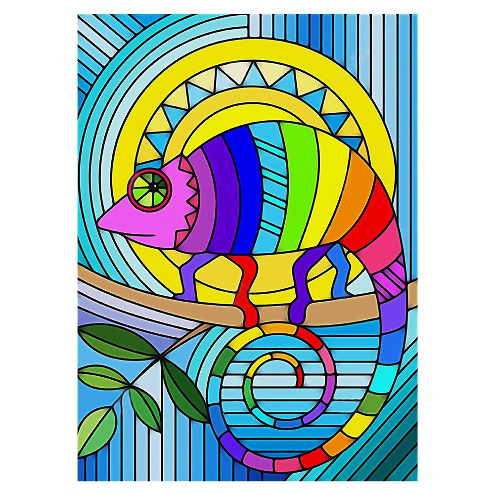 11ct Stamped Cross Stitch Geometric Lizard(36*46cm)