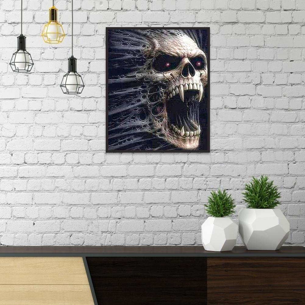5D DIY Diamond Painting Kit  - Full Round - Skull Horror Head