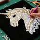DIY Pearl Painting With Frame - Handmade Self-Adhesive Pearls - Unicorn (25*25cm) C