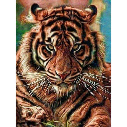 5D Diy Diamond Painting Kit Full Round Beads Cool Tiger