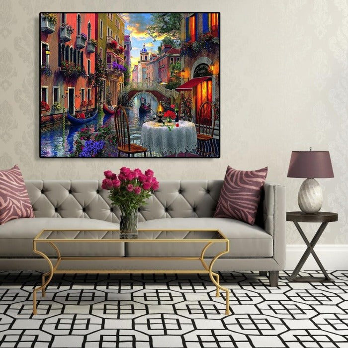 Painting By Numbers Kit DIY Block Hand Painted Canvas Oil Art Picture Craft Home Wall Decor