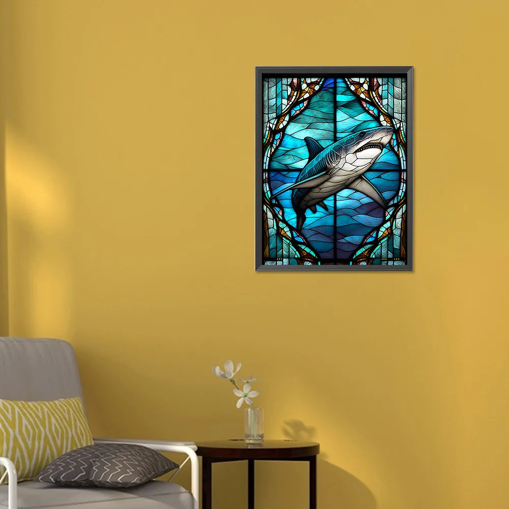 5D DIY Diamond Painting - Full Round / Square  - Shark Marine Organism E