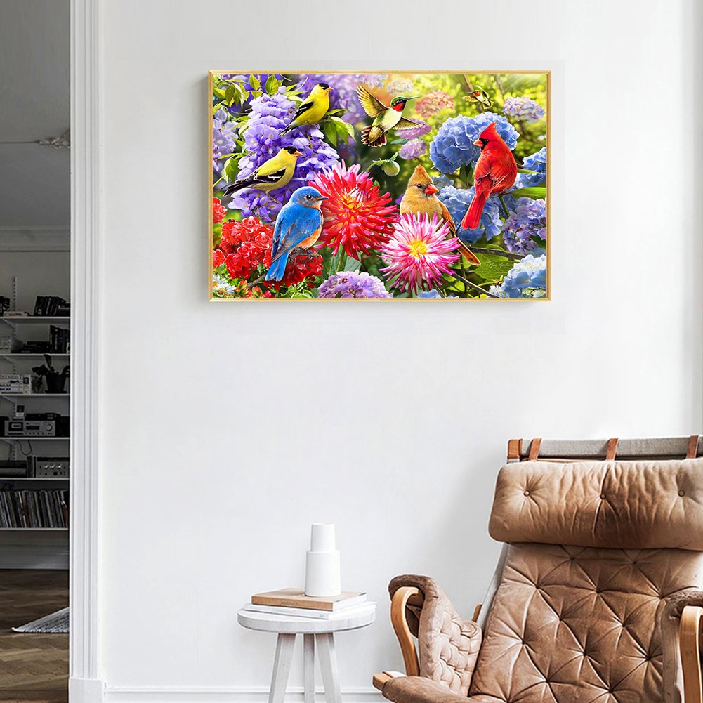Diamond Painting - Full Round - Flower Birds H
