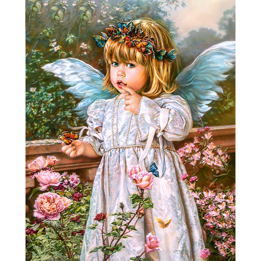 5D Diy Diamond Painting Kit Full Round Beads Cute Girl