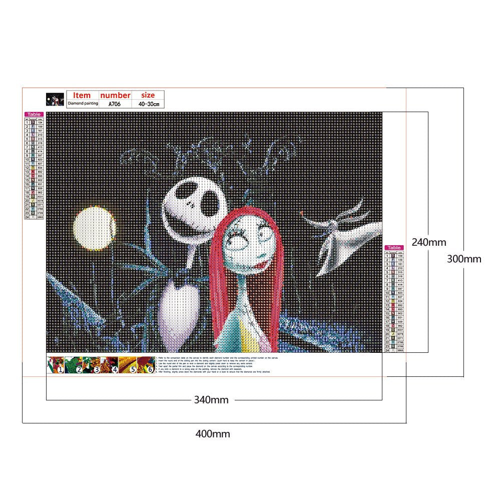 5D DIY Diamond Painting Kit - Full Round - Jack & Sally