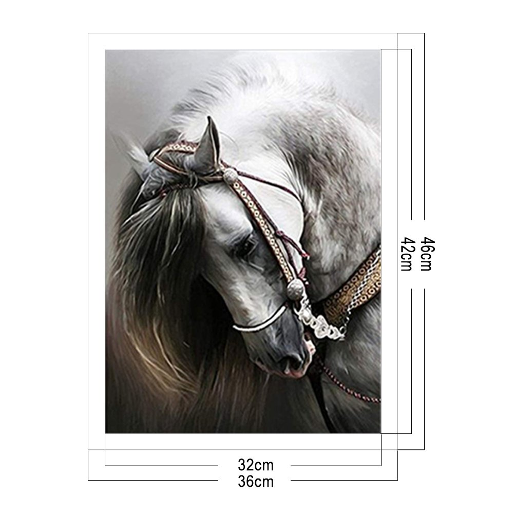 11CT Stamped Cross Stitch - Horse(36*46CM) D