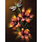 5D DIY Diamond Painting Kit - Full Round - Orange Flower Dragonfly