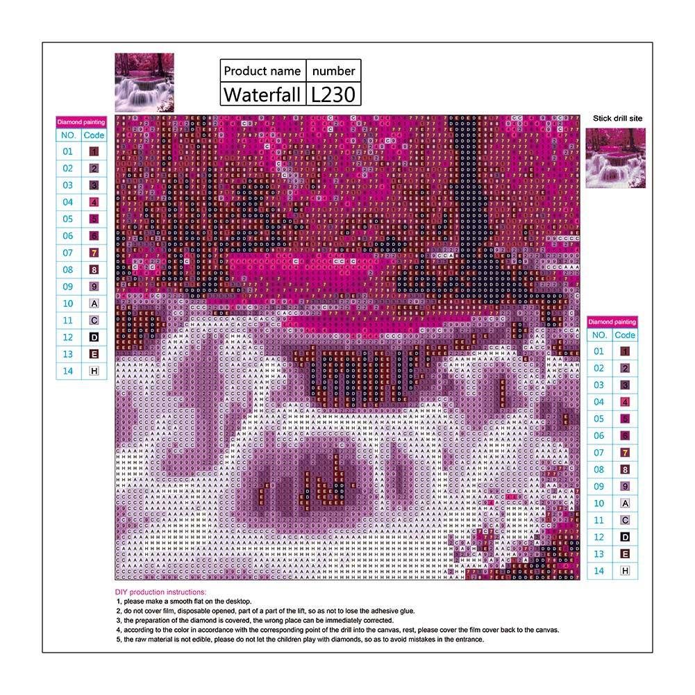 Diamond Painting - Full Round - Purple Forest Waterfall