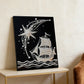 DIY Pearl Painting With Frame - Handmade Self-Adhesive Pearls - Sailboat (30*40cm)