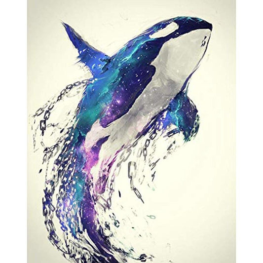 5D Diy Diamond Painting Kit Full Round Beads Dolphin