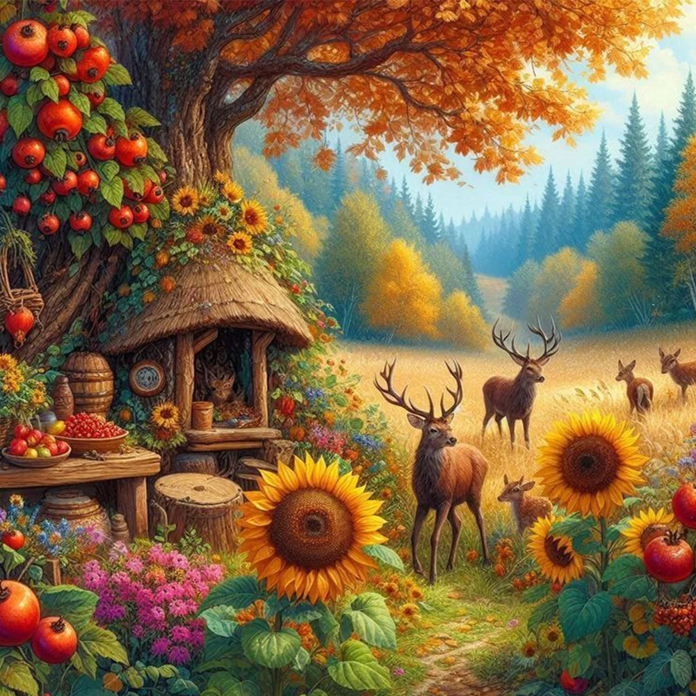 Diamond Painting - Full Round / Square - Autumn Forest