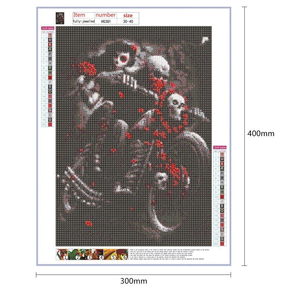 5D DIY Diamond Painting Kit - Full Round - Riding Skull Lover