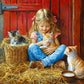Diamond Painting - Full Round / Square - Girl And Cats