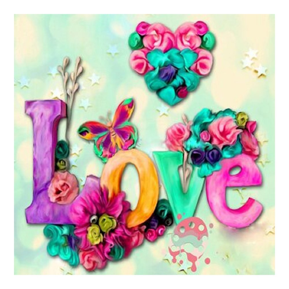 11CT Stamped Cross Stitch Love Heart Quilting Fabric (30*30cm)