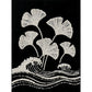 DIY Pearl Painting With Frame - Handmade Self-Adhesive Pearls - Ginkgo Leaves (30*40cm) B