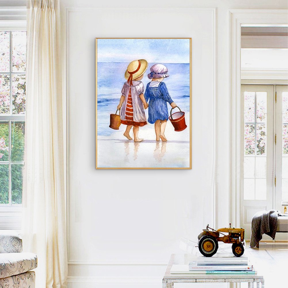 Diamond Painting - Full Round - Beach Children