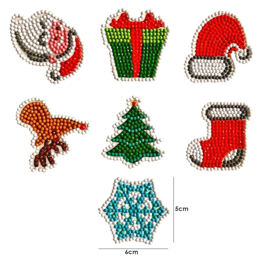 DIY Full Drill Round Diamond Painting Puzzle Stickers Christmas Decor Gifts