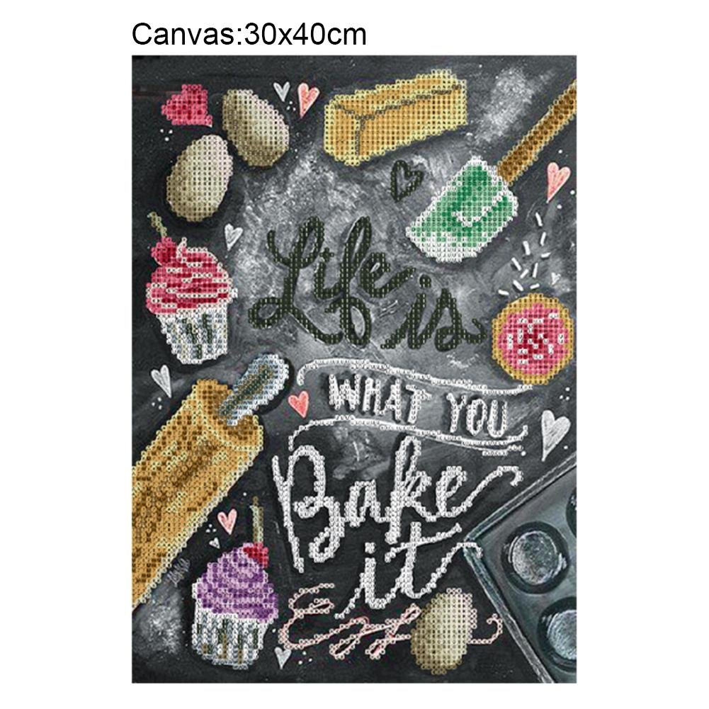 Diamond Painting - Partial Round - Ice Cream Blackboard