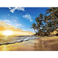 Paint By Number Oil Painting Beach Sunrise Art Picture Craft Home Wall