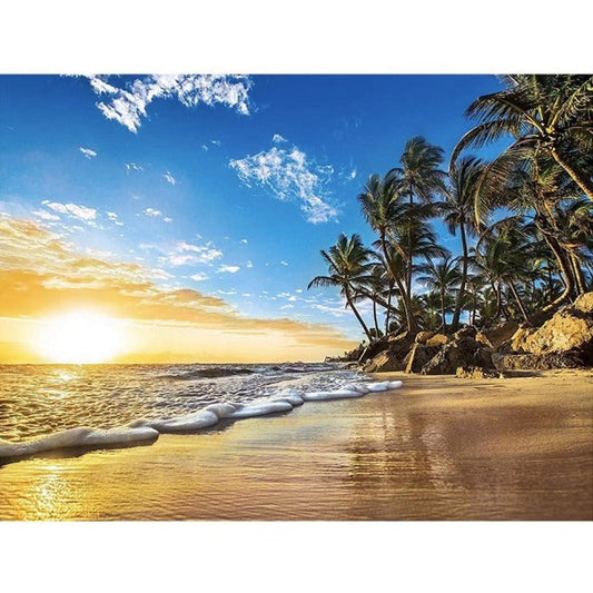 Paint By Number Oil Painting Beach Sunrise Art Picture Craft Home Wall