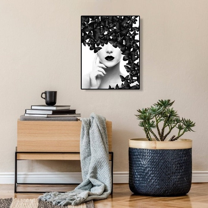 Paint By Number Black & White Oil Painting Butterfly Woman (40*50cm)