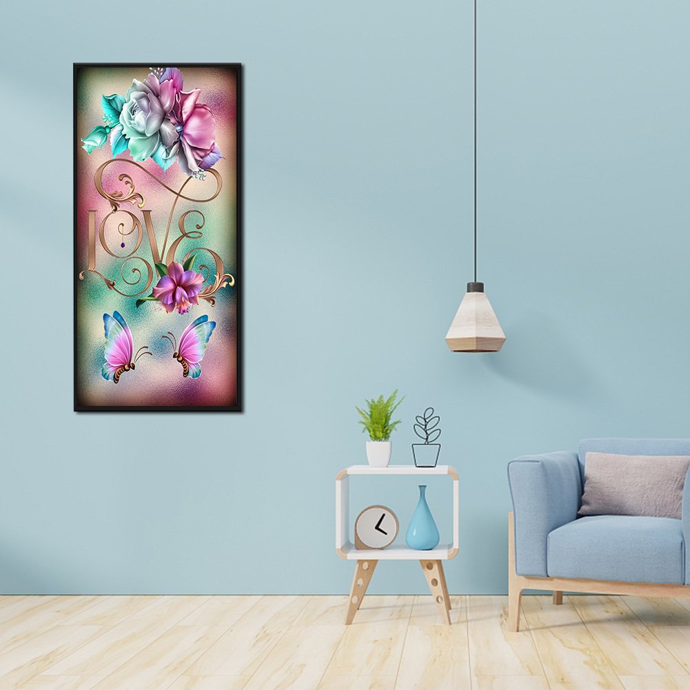 Diamond Painting - Full Round - LOVE Flower (30*60cm)