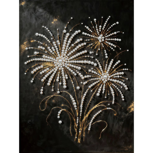 DIY Pearl Painting With Frame - Handmade Self-Adhesive Pearls - Fireworks (30*40cm)