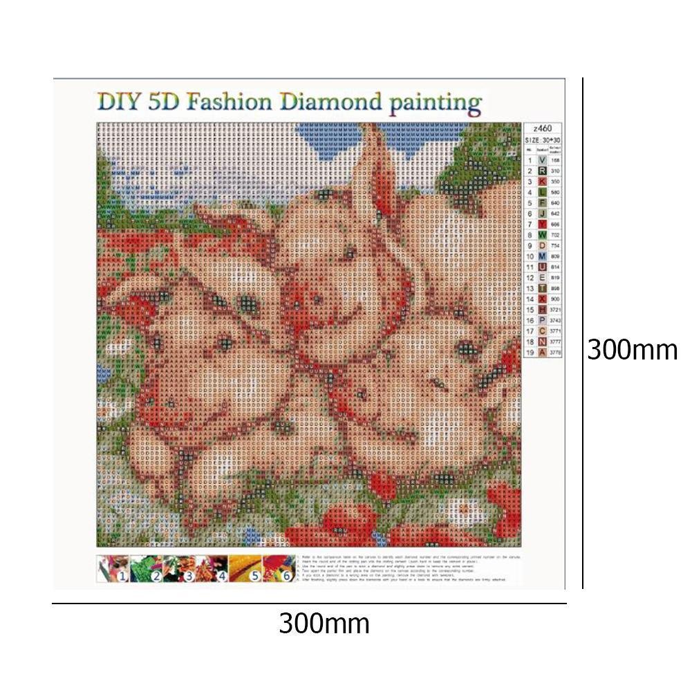 Diamond Painting - Full Round - Pink Pig