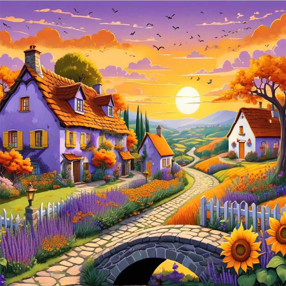 Diamond Painting - Full Round / Square - Morning Village