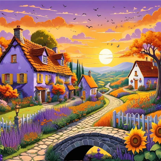 Diamond Painting - Full Round / Square - Morning Village