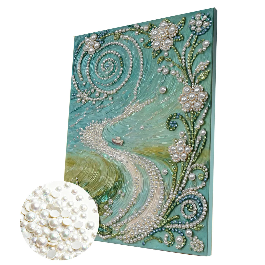DIY Pearl Painting With Frame - Handmade Self-Adhesive Pearls - Path (30*40cm)
