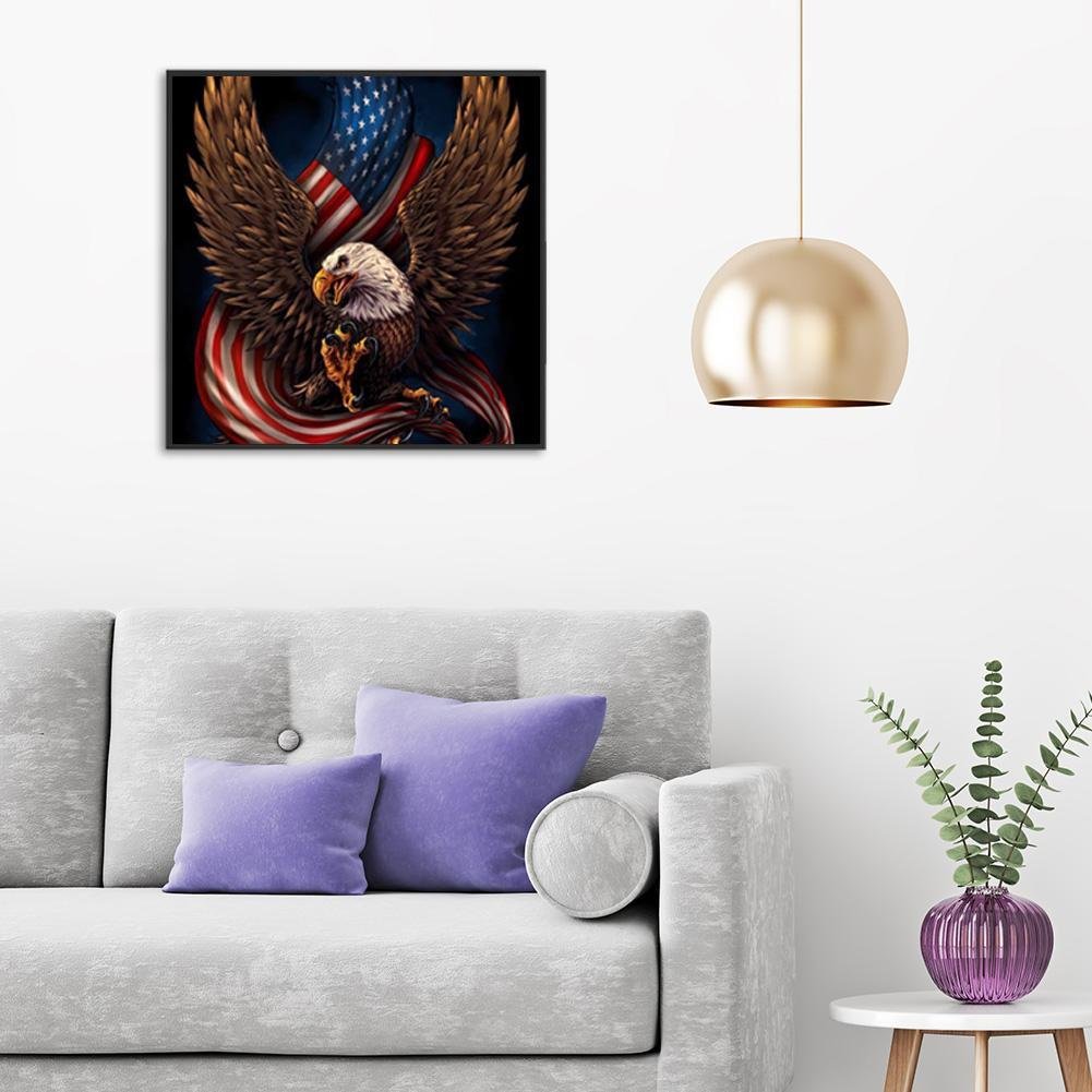 Diamond Painting - Full Round - Eagle Flag A