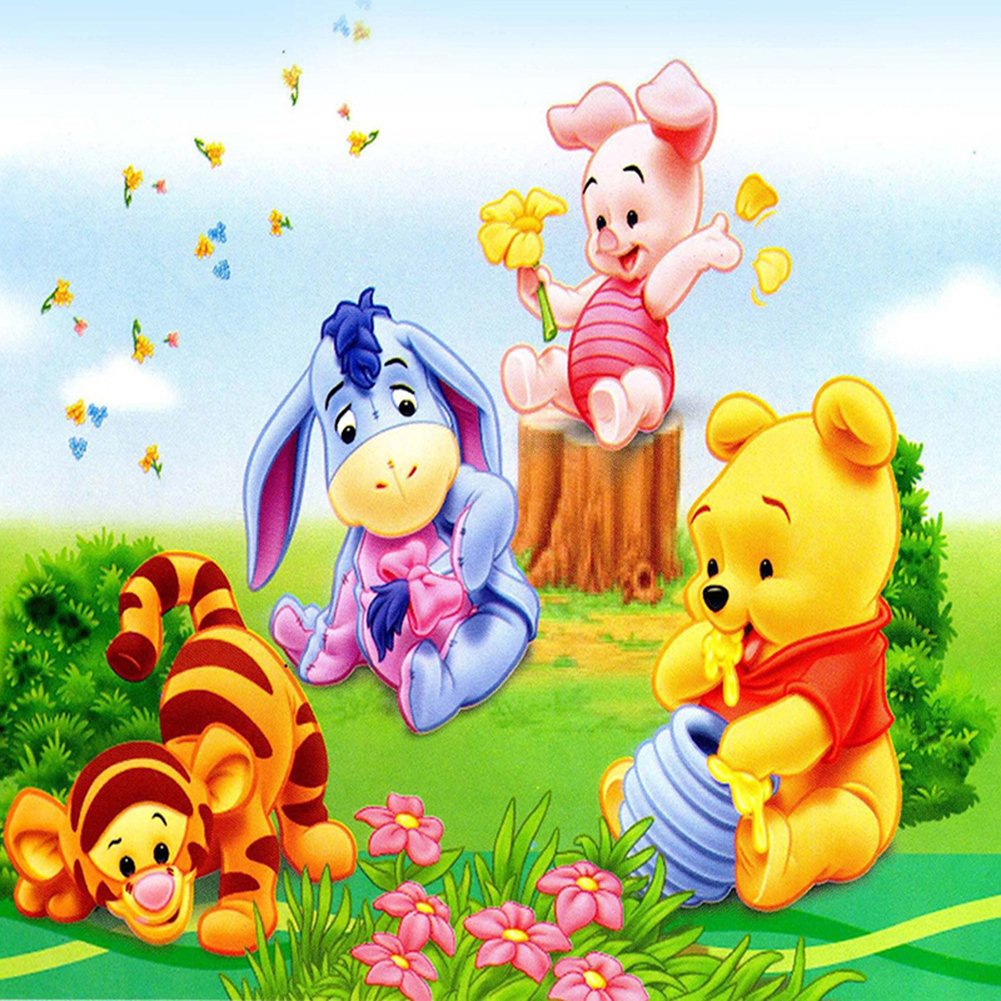 5D Diamond Painting Kit Full Round / Square Rhinestones - Winnie The Pooh And Friends