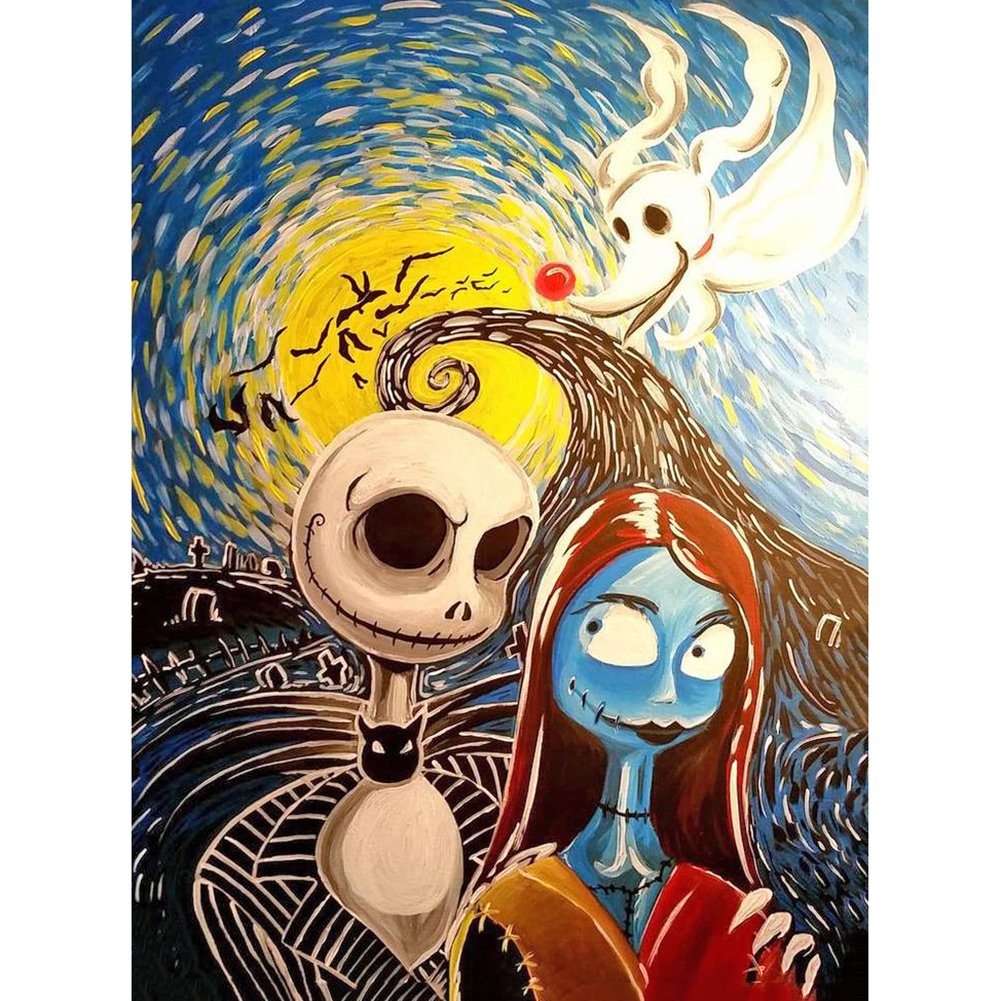 5D Diy Diamond Painting Kit Full Round Beads Jack & Sally