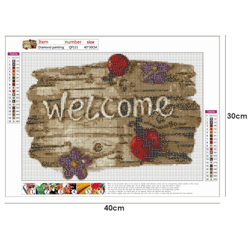 Diamond Painting - Full Round - Welcome Sign