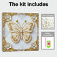DIY Pearl Painting With Frame - Handmade Self-Adhesive Pearls - Butterfly (25*25cm) B