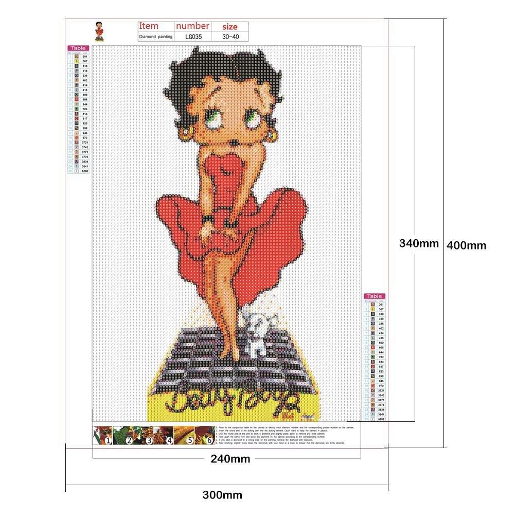 5D DIY Diamond Painting Kit - Full Round - Betty Boop Marilyn Monroe