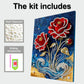 DIY Pearl Painting With Frame - Handmade Self-Adhesive Pearls - Red Rose (30*40cm) A