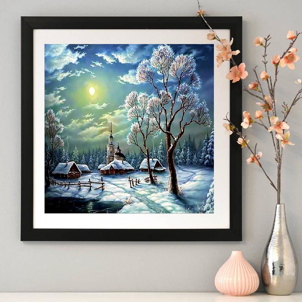 Diamond Painting - Full Round - Snow Scene B