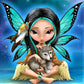 5D Diy Diamond Painting Kit Full Round Beads Fairy Dog