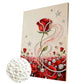 DIY Pearl Painting With Frame - Handmade Self-Adhesive Pearls - Red Rose (30*40cm) B