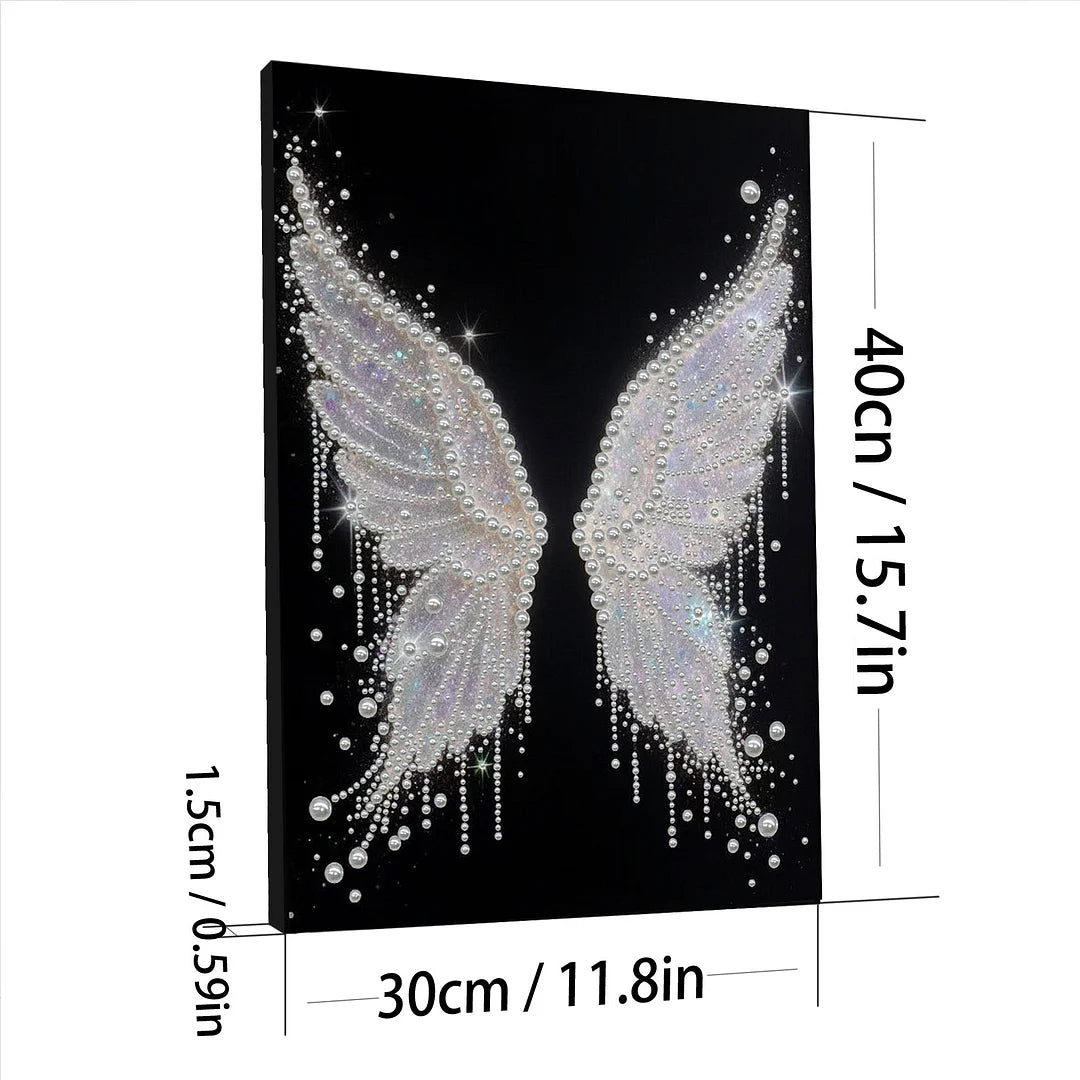 DIY Pearl Painting With Frame - Handmade Self-Adhesive Pearls - Wing (30*40cm)